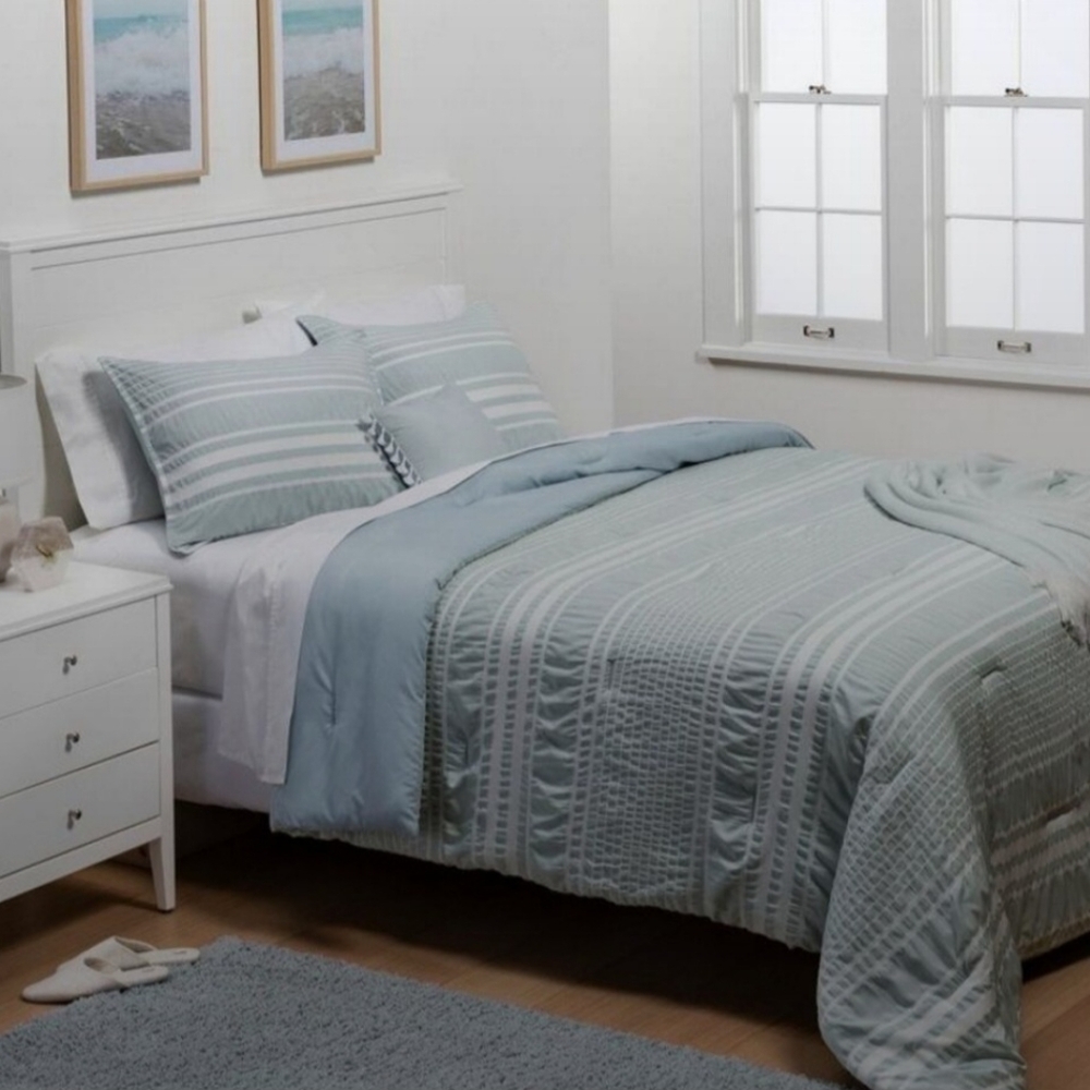 Threshold - Full/Queen 5pc Chatham Stripe Comforter Set Blue - Blue